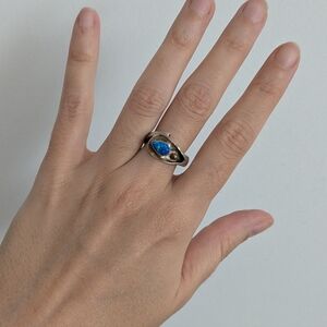 Australian opal flower ring